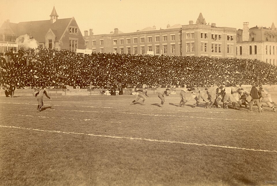 vintage black and white image of November 29, 1894 Penn vs Harvard game action photo
