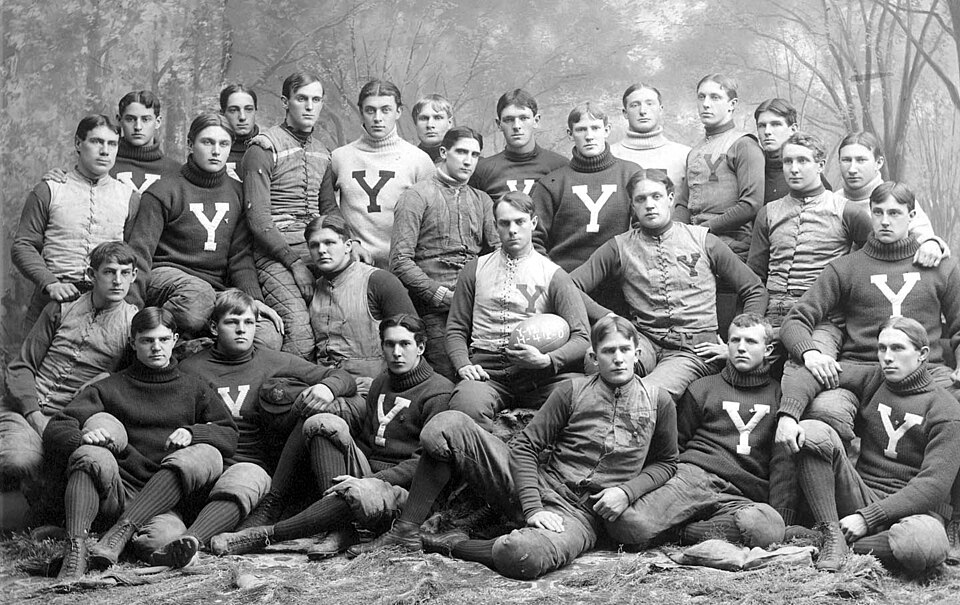 Vintage black and white team photo of the 1894 Yale Bulldogs football team