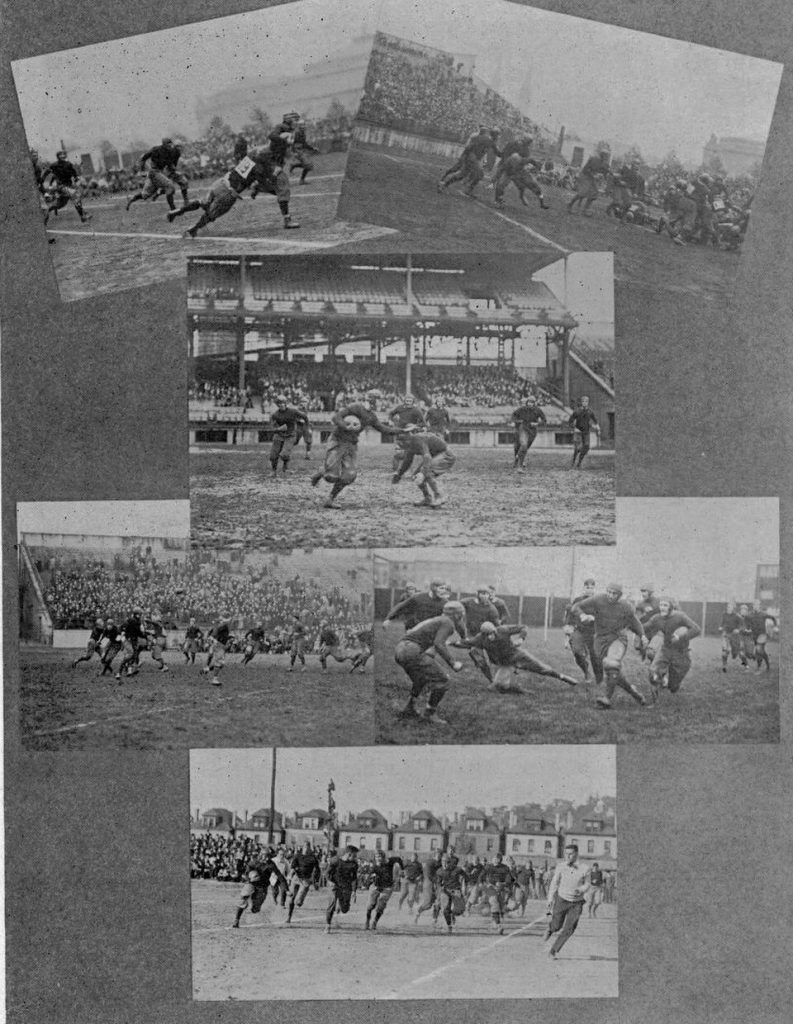 A vintage collection of 1913 game action shoots of the Pitt football team.