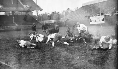 Vintage black and qhite acition game photo of 1936 Harris & Ewing, photographer game