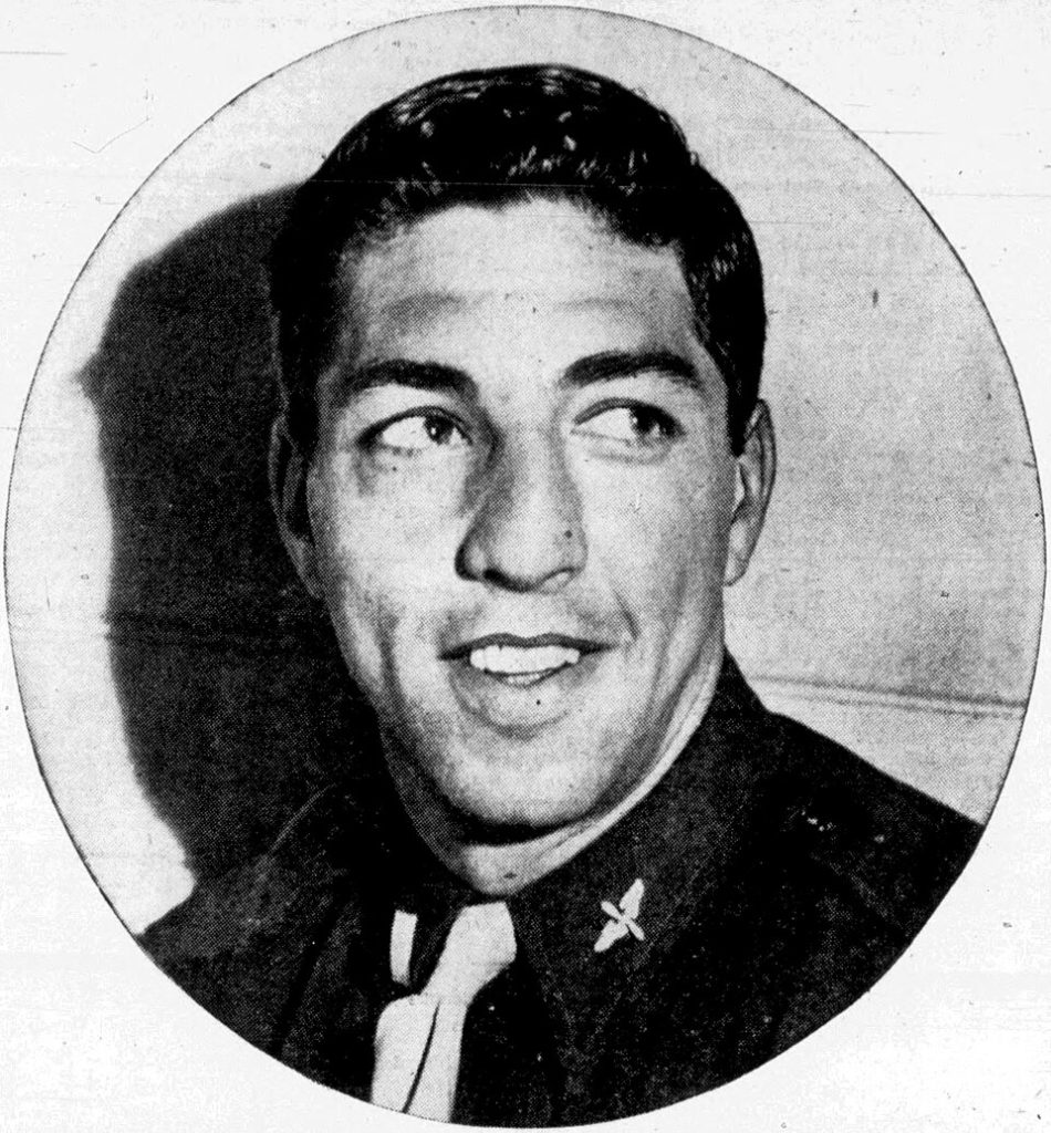Black and white newspapers publicity head shot photo of Al Sparlis in 1945.