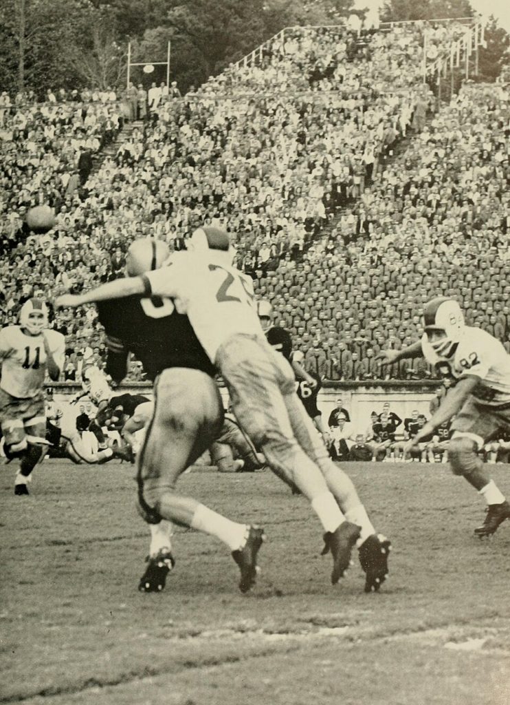 Vintage black and white game action photo Scanned from the 1960 edition of The Chanticleer, the yearbook of Duke University.