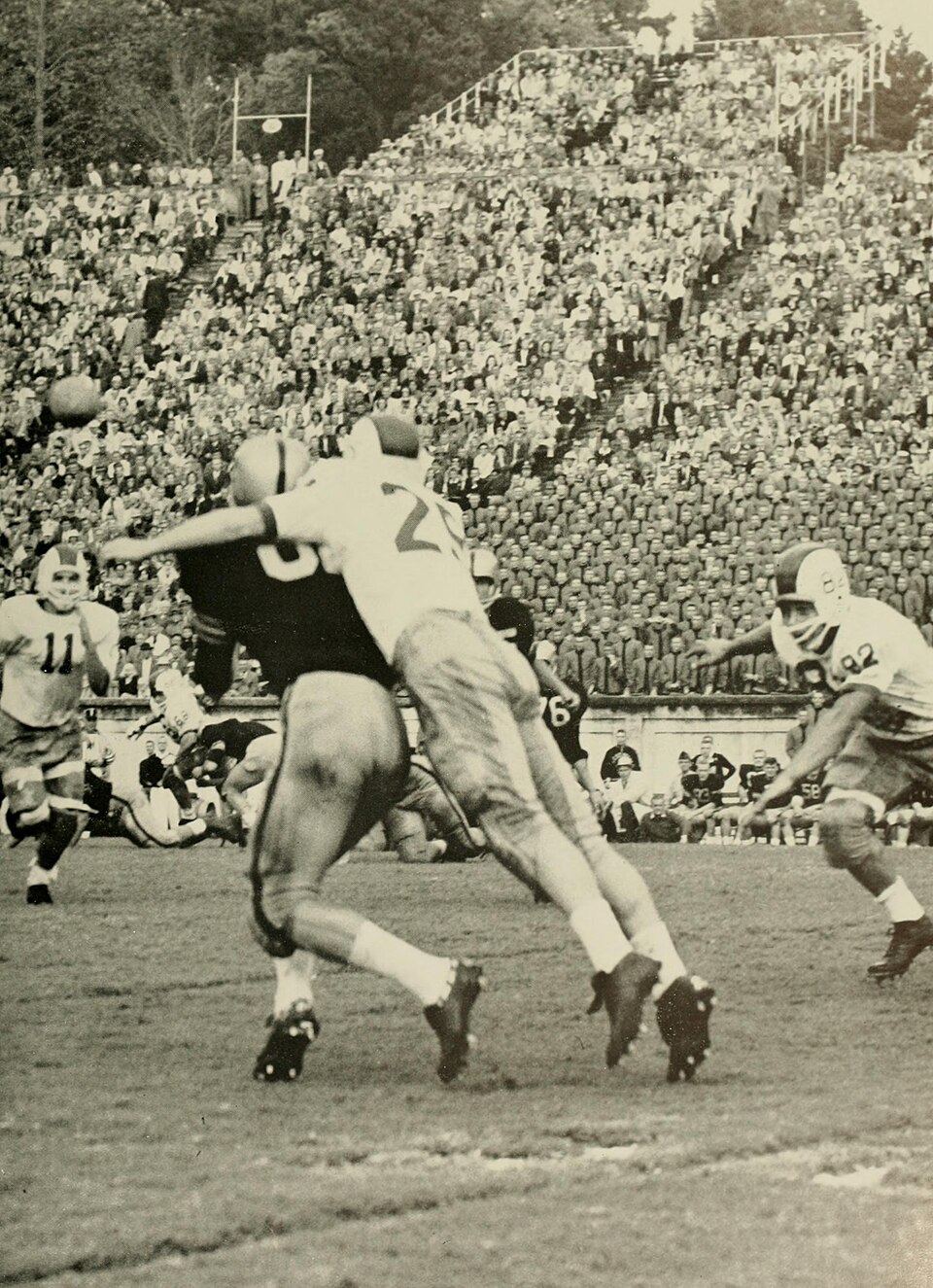 Vintage black and white game action photo Scanned from the 1960 edition of The Chanticleer, the yearbook of Duke University.