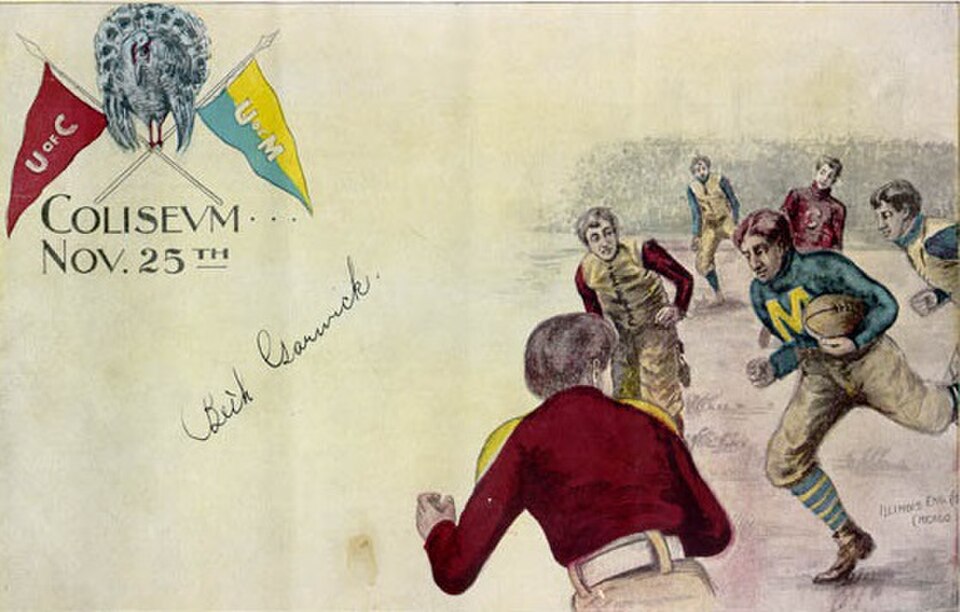 Vintage 1897 faded 1897 Souvenir program from 1897 for the Chicago–Michigan football rivalry game