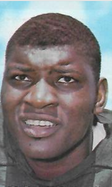 Color publicity head shot image of 1969 Glendale Stamp of Dave Robinson for Green Bay Packers