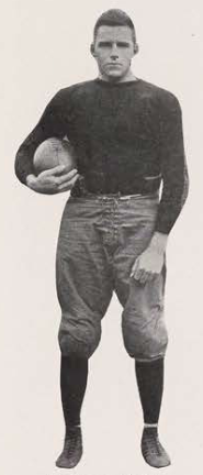 Vintage publicity full body image of David Belford West in his Colgate football uniform