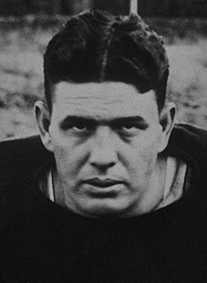 Vintage cropped black and white head shot of Pop Hazel in Rutgers uniform.