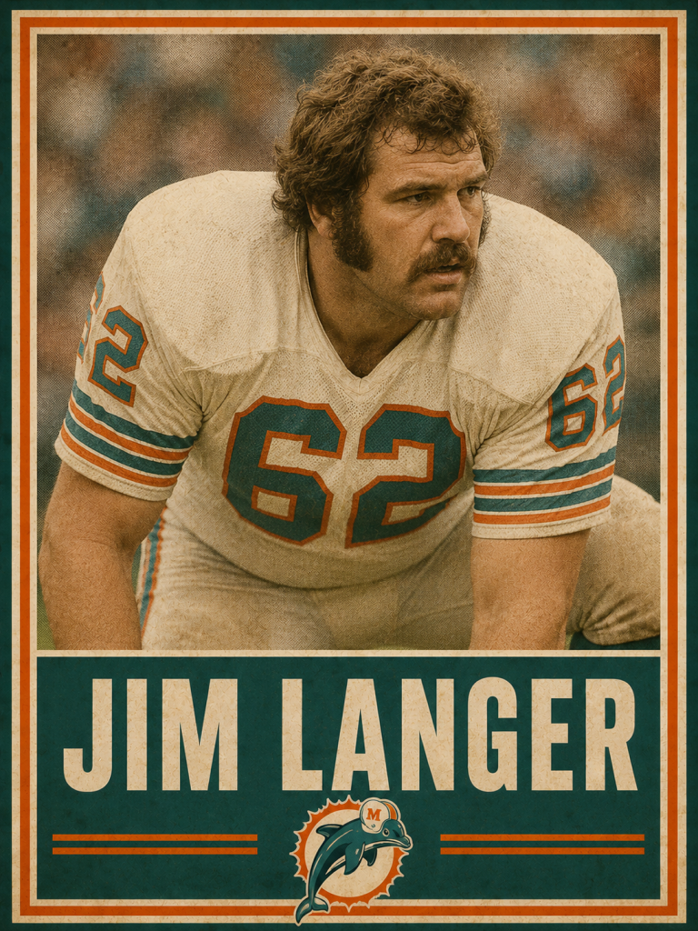 Jim Langer Center Miami Dolphins 1970 1979