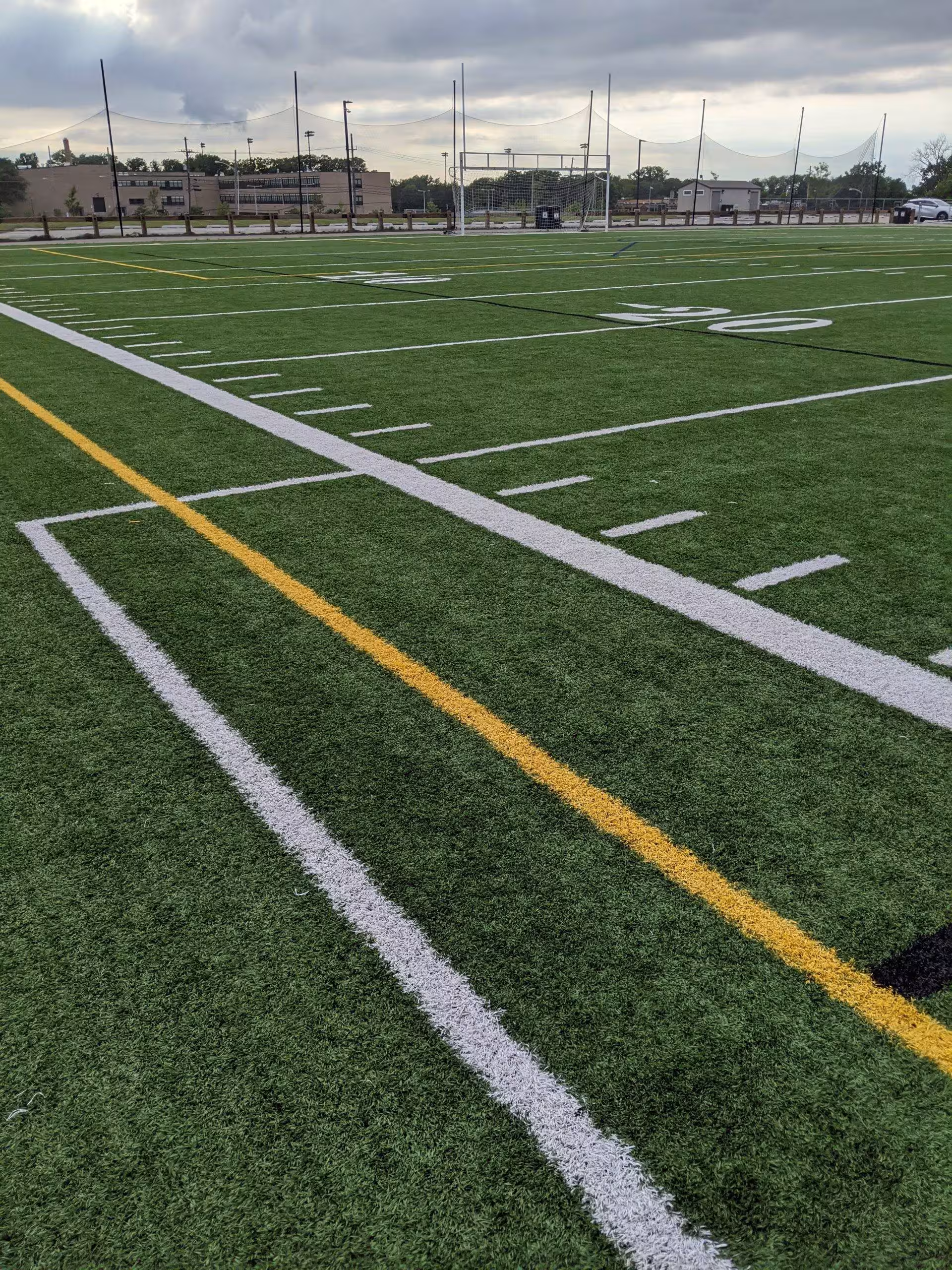 iMAGE OF A COLOR aMERICAN FOOTBALL FIELD MARKINGS
