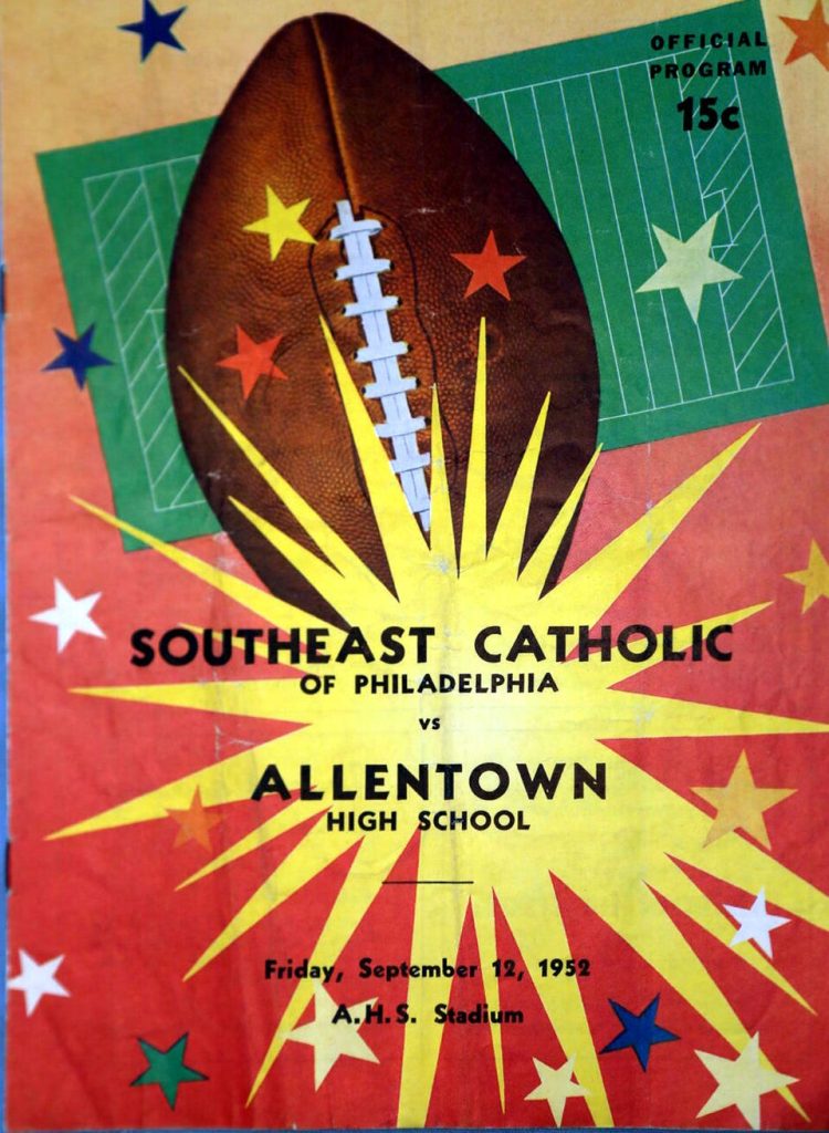 Full color high school football program cover of Allentown High School football program- Allentown PA