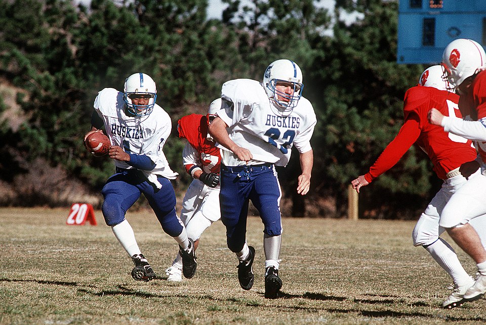 Full color game action photo of The original finding aid described this photograph as: Base: Colorado Springs State: Colorado (CO) Country: United States Of America (USA) Scene Camera Operator: CHIEF MSGT. Don Sutherland Release Status: Released to Public Department of Defense. American Forces Information Service. Defense Visual Information Center. 1994
