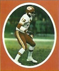 Full color football image of 1972 stamp of Emmitt Thomas for Kansas City Chiefs