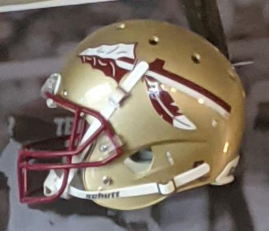 Full color image of a Florida State Seminoles helmet circa 2020. Photo taken by Darin Hayes at AT&T Stadium 2021.
