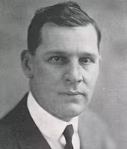 Black and white vintage year book head shot of Maulbetsch pictured in The Redskin 1923, Oklahoma A&M yearbook
