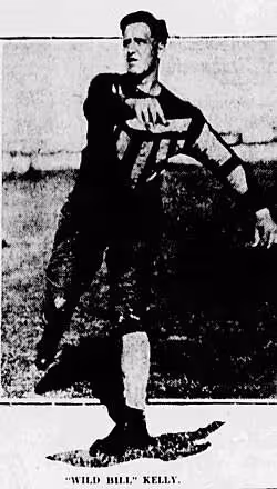 Vintage newspaper black and white image excerpt of Kelly in 1927