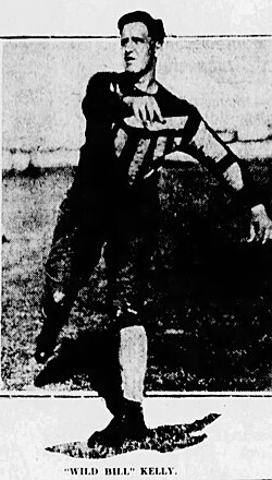 Vintage newspaper black and white image excerpt of Kelly in 1927