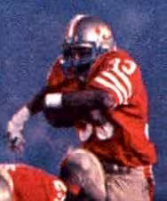 Full color image of Craig rushing in Super Bowl XIX Jeno's - "1986 Jeno's Pizza - #28 Roger Craig". Jeno's. 1986.