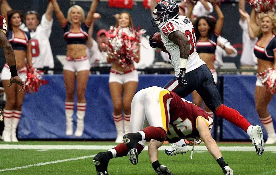 Full color game day action photo of Andre Johnson running, Washington Redskins at Houston Texans, September 24, 2006