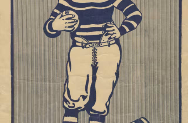 Vintage black and white program cover of Game program cover of a 1925 from a matchup between Baltimore City College and Baltimore Polytechnic Institute