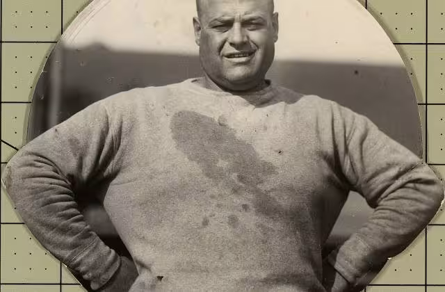 Vintage cropped image of Spears in 1928, set on a greenish-gray background