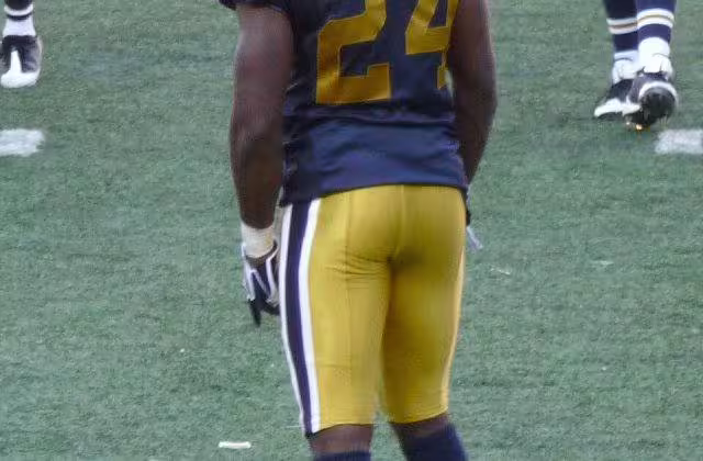 Full color photo image of Revis in 2008 wearing a NY Jets throwback uniform.