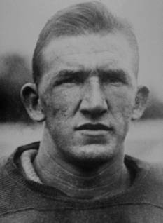 black and white cropped photo of Duke tackle Fred Crawford