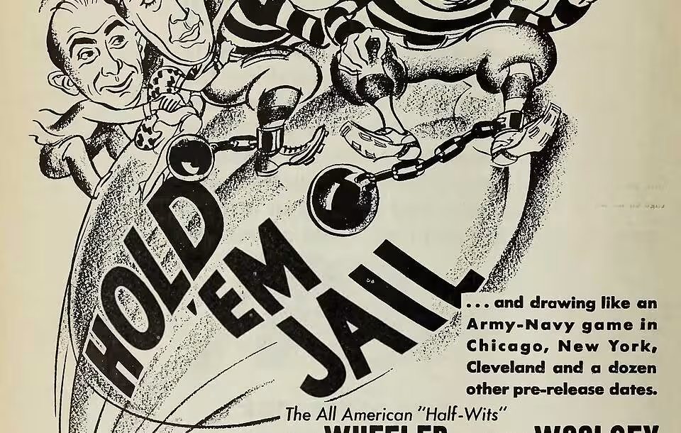 Vintage 1932 era hand drawn black and white sketch of New York, Wid's Films and Film Folks, Inc poster.