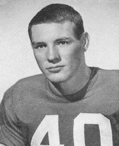 Black and white publicity Photograph of Ohio State football player Howard Cassady