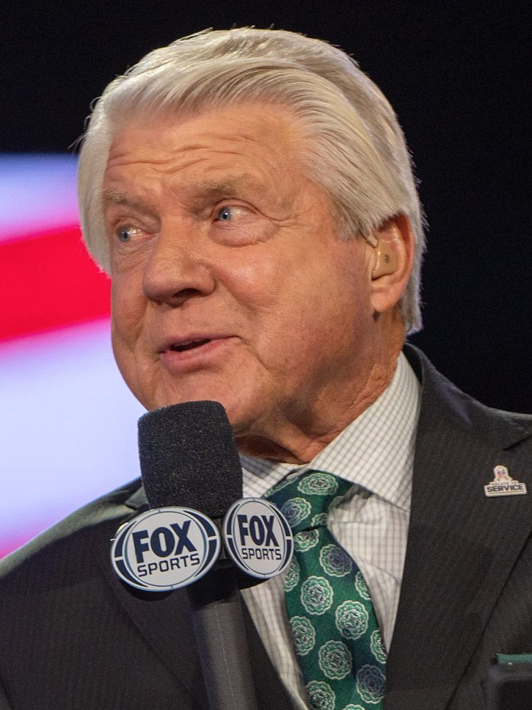 Color snap shot of Jimmy Johnson, Fox NFL Sunday, broadcasts from Al Udeid Air Base following Fox NFL Sunday’s Salute to Veterans show, Nov. 13, 2022 at Al Udeid Air Base, Qatar. This year’s Salute to Veterans highlighted the 75th anniversary of the United States Air Force, veterans, and units stationed at AUAB. (U.S. Air Force photo by Airman 1st Class Andrew Britten)