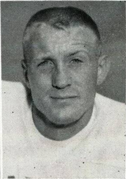 Vintage black and whitepublicity cropped photo of Lawrence Elkins, a player on the Baylor Bears football team, circa 1964