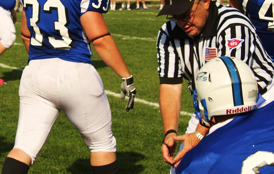 Color photo of Mayville State University Comets football, Mayville, North Dakota, October 9th, 2010. Photo by Photo by Peter Rimar
