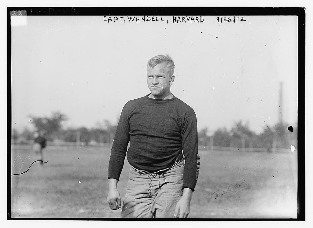 Vintage black and white snap shot photo of Wendell at Harvard in 1912