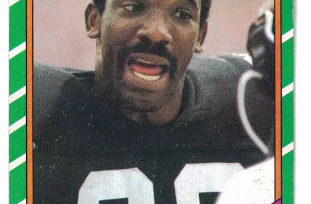 Full color John Stallworth Pittsburgh Steelers Topps football trading card.