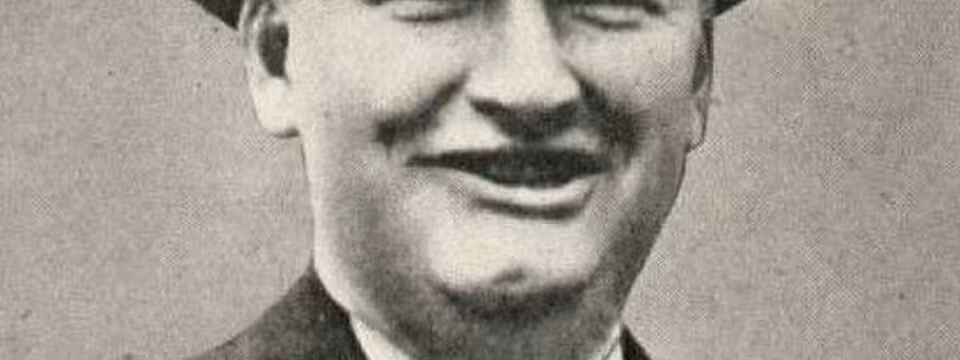Vintage black and white phooto of image of Tim Mara circa 1930 in a bowler hat(Cropped), courtesy digital enhancement by Mike Moran