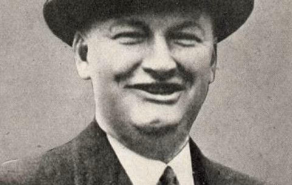 Vintage black and white phooto of image of Tim Mara circa 1930 in a bowler hat(Cropped), courtesy digital enhancement by Mike Moran