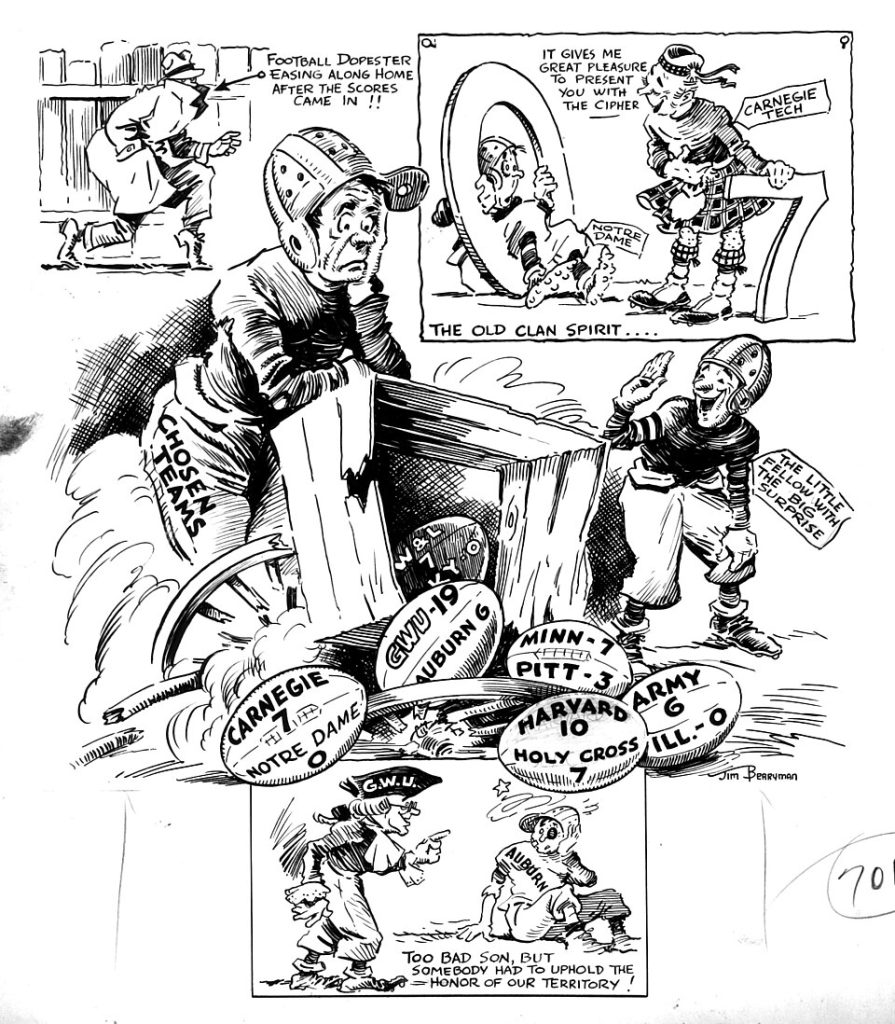 Black and white hand sketched Gridiron political cartoon. U.S. Senate. Office of Senate Curator.