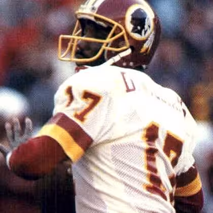 Color image of Doug Williams with the Redskins in 1987.