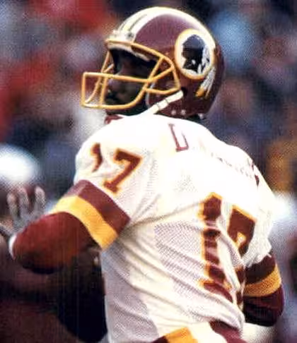 Color image of Doug Williams with the Redskins in 1987.