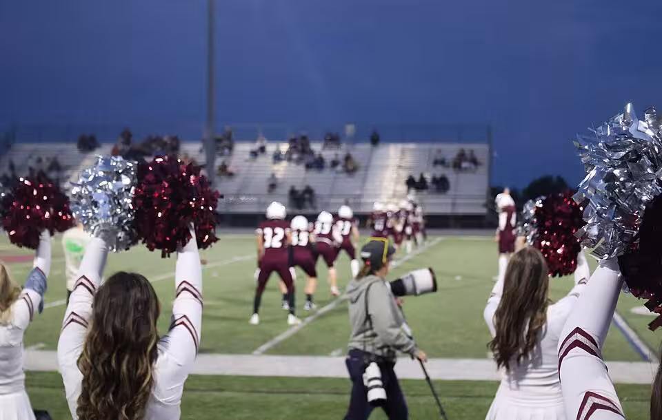 Cheyenne Mountain High School Cheer Team during a football