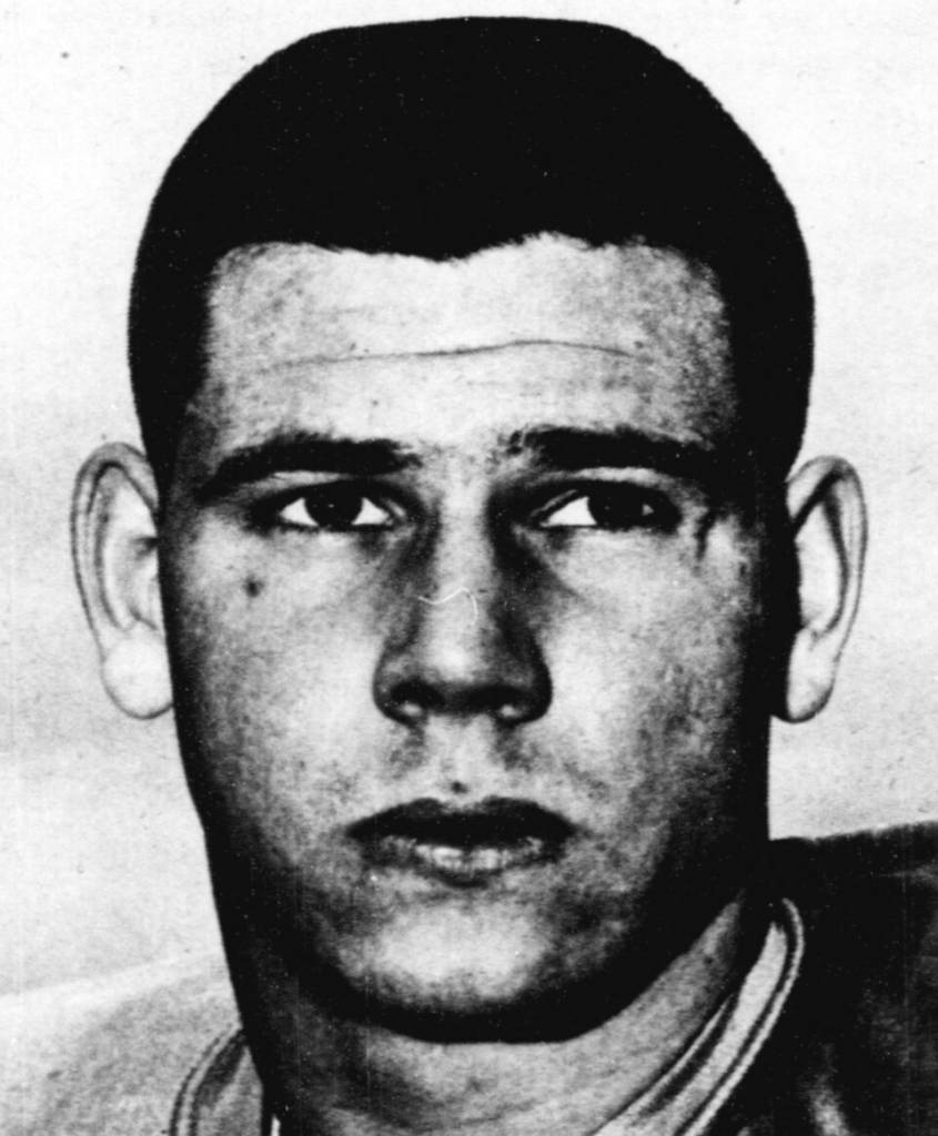 Black and white publicity photo head shot of Chris Hanburger, circa 1966