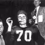 Close up view of football players and coaches: Miami, Florida Date: January 2, 1950 Physical descrip: 1 photoprint - b&w - 4 x 5 in. Series Title: Department of Commerce collection