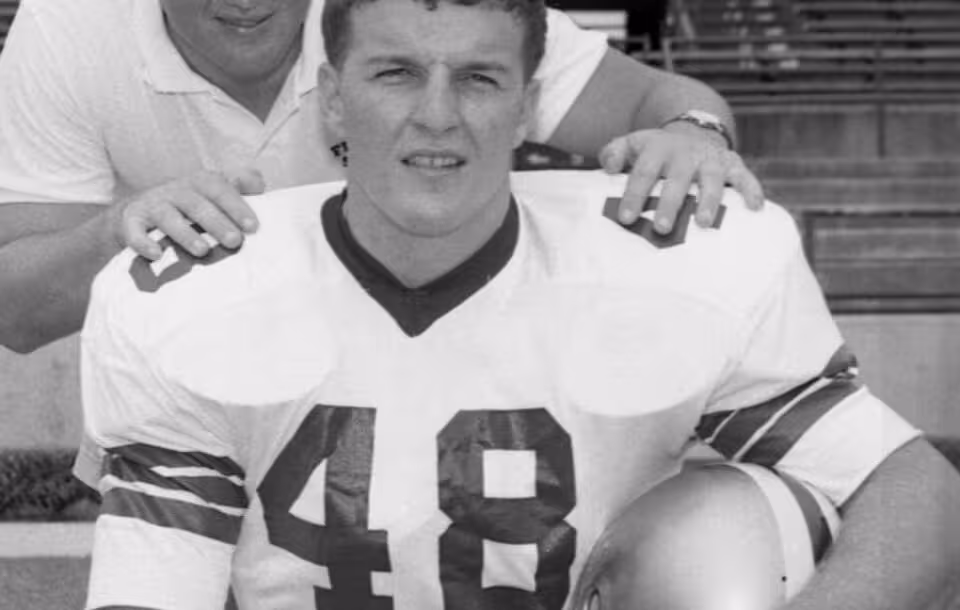 B/W Portrait of FSU football player Dale McCullers in Tallahassee. Take August 28, 1967