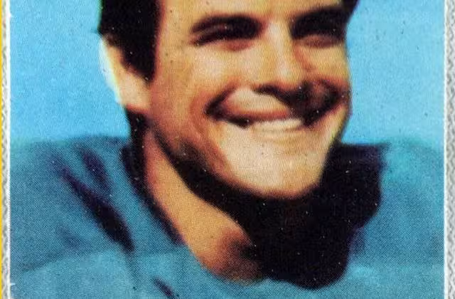 Full color trading card image of Alworth on a 1969 football card