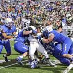 The Falcons take down the CSU Rams here Nov. 28, 2014. Air Force beat CSU 27-24. The Rams, ranked No. 21 before the loss, were heavily favored to win. But, a last second 39-yard field goal by Falconsβ kicker/punter Will Conant gave the Falcons their sixth home win of the season. (U.S. Air Force photo by Liz Copan/Released)