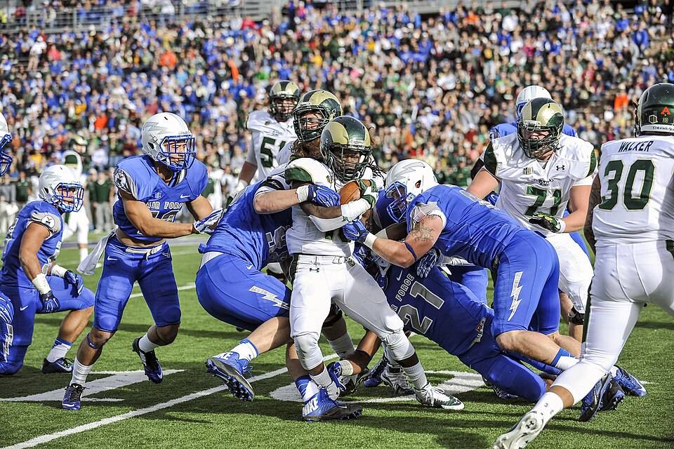 The Falcons take down the CSU Rams here Nov. 28, 2014. Air Force beat CSU 27-24. The Rams, ranked No. 21 before the loss, were heavily favored to win. But, a last second 39-yard field goal by Falcons’ kicker/punter Will Conant gave the Falcons their sixth home win of the season. (U.S. Air Force photo by Liz Copan/Released)