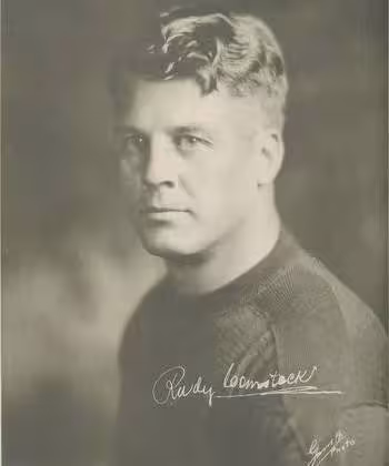 Walker's Cleaners and Tailors, Green Bay, Wisconsin. Photographer unknown. - https://www.tcdb.com/ViewSet.cfm/sid/107092/1932-Walker's-Cleaners-Green-Bay-Packers A football card portrait of Rudy Comstock from the 1932 Walker's Cleaners Green Bay Packers set.