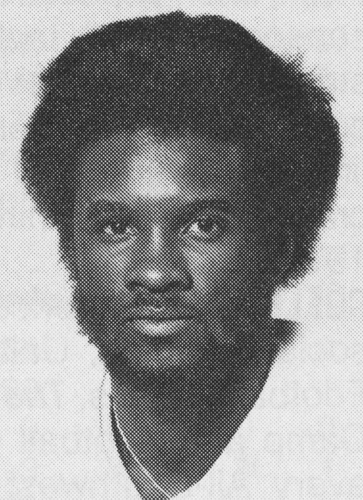 Black and white newsppaper quality publicity head shot of Freddie Scott in 1977.