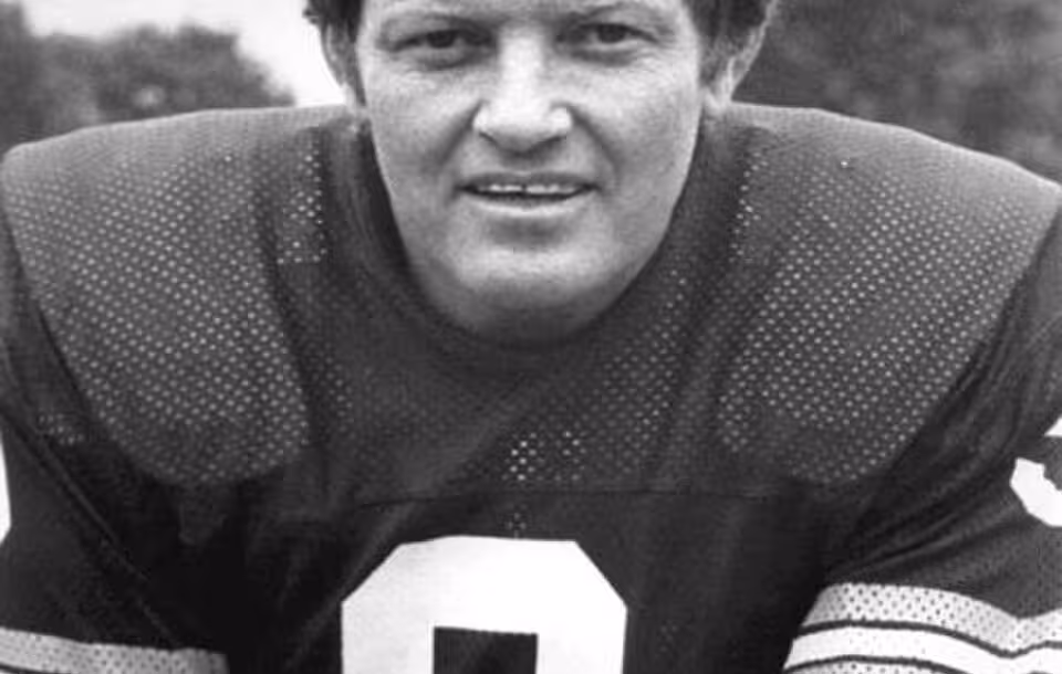 Black and white publicity photo of Sonny Jurgensen in 1975 National Football League
