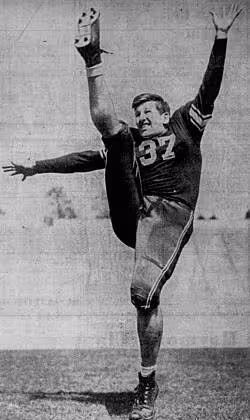 Black and white action pose publicity photo of Steve Lach 1941
