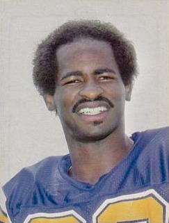 Full color Wes Chandler with the San Diego Chargers c. 1982. Kiwanis - 1982 San Diego Chargers Police card set.